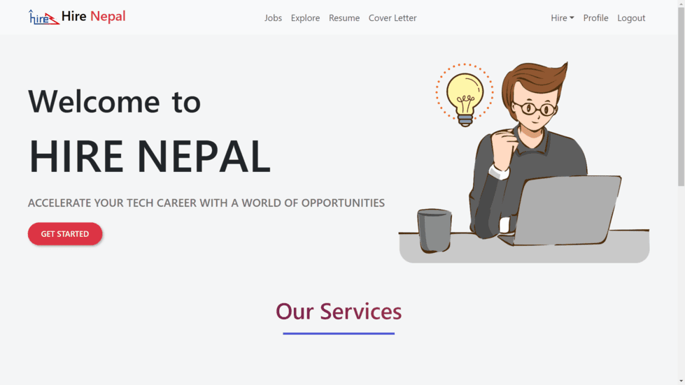 Hire Nepal interface